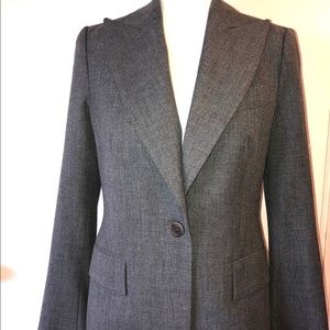 Zara Charcoal Gray Wool Blend Single-Button Blazer